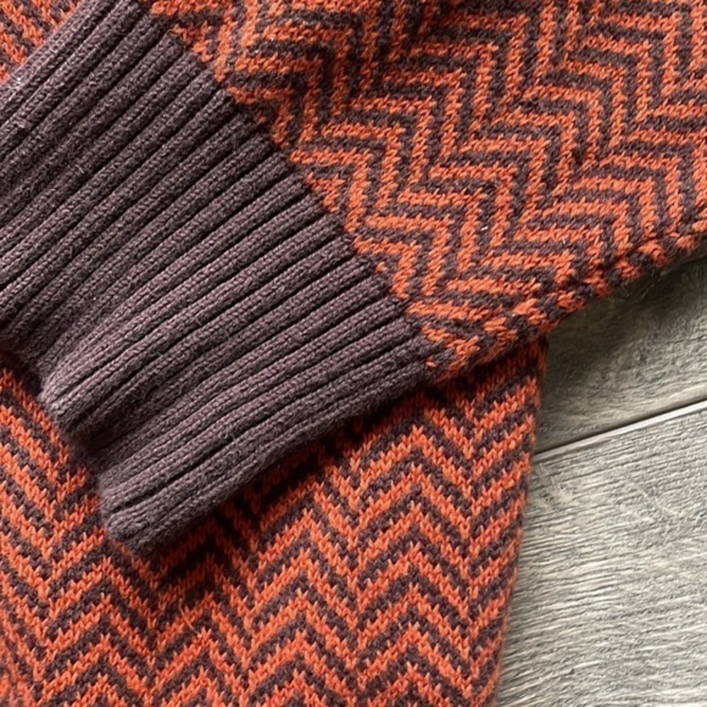 Sean John sweater Men's size 3 XL orange and brown 3/4 zip athleisure - Picture 2 of 10